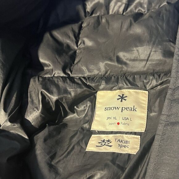 Snow Peak TAKIBI Spec Pullover Down Parka Jacket Black US Large Snow Ski Resort - Picture 6 of 16